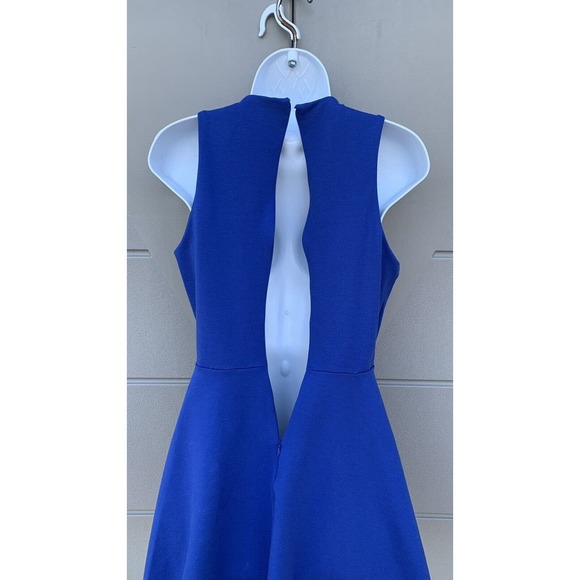 Lovers + Friends Sz Med Mi Amor Mini Fit And Flare Skater Dress Royal Blue Knit - Picture 7 of 11